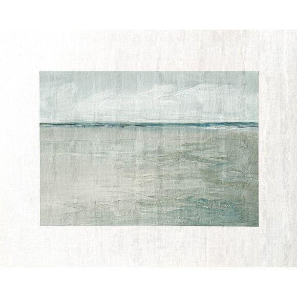 Other - 8x10 Original Seascape Oil Painting Neutral Coast Impressionist Landscape Signed